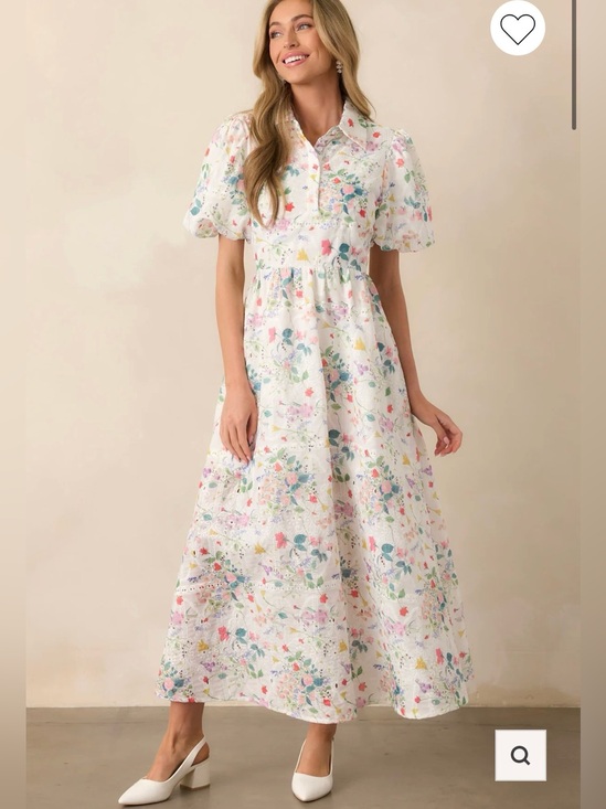 Red Dress Boutique Dresses & Skirts - New Red Dress “A Fresh Pick Ivory Floral Embroidered Maxi Dress, Large